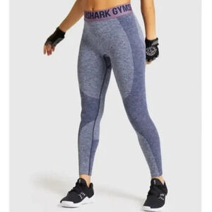 Gymshark Flex Leggings  - Navy Mark/ Purple Sz M